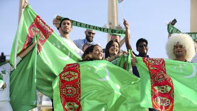 Turkmenistan fans added colour to proceedings.