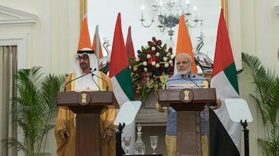 Prime Minister of India Narendra Modi was granted the Zayed Medal on Thursday. Crown Prince Court.