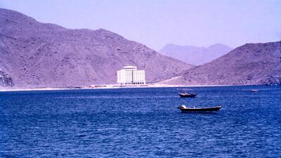 A 1979 images of the Holiday Inn hotel, now the Oceanic Hotel, built by Ashok Mody in Khorfakkan. 