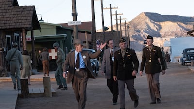 From left, Murphy, Olli Haaskivi as Edward Condon, Damon and Dane DeHaan as Kenneth Nichols