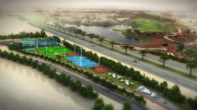 The Green Sports Hub at Jumeirah Golf Estates by the footballer Ebbe Sand is designed to boost sports tourism to Dubai and is the first project of its kind in the world. Courtsey Jumeirah Golf Estates