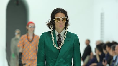 A model walks the runway at the Gucci Spring/Summer 2020 fashion show during Milan Fashion Week. Vittorio Zunino Celotto/Getty Images for Gucci