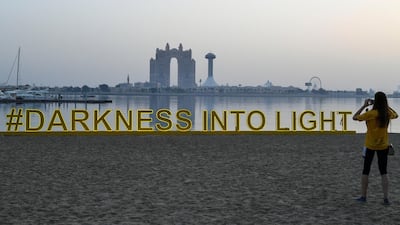 A shot from the Darkness into Light walk, in Abu Dhabi. Khushnum Bhandari for The National