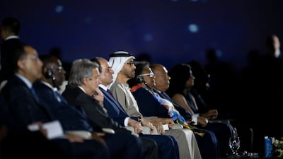 Sheikh Mohamed with Egypt's President Abdel Fattah El Sisi, fourth left. Hamad Al Kaabi / UAE Presidential Court