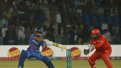 Multan Sultans' Khushdil Shah in action during the Pakistan Super League final. EPA