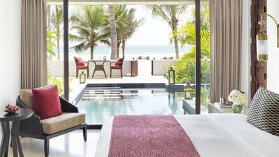 One bedroom beach view villa with pool. Courtesy Anantara