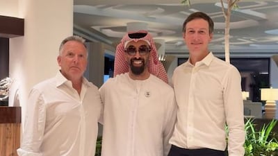 Sheikh Tahnoon bin Zayed, Deputy Ruler of Abu Dhabi and National Security Adviser, met Steve Witkoff and Jared Kushner. Photo: X / @hhtbzayed