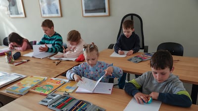 Ukrainian schoolchildren in a classroom in Berlin, Germany, one of the countries where many refugees have arrived. Getty Images
