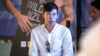 Hayden Wilde at the launch of the World Triathlon Championship Finals in Abu Dhabi. Victor Besa / The National