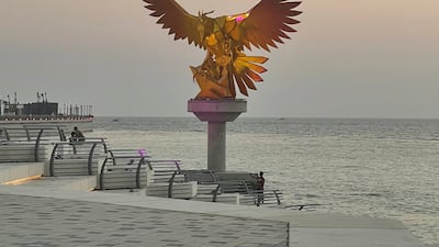 An eagle statue on the Jeddah Corniche.