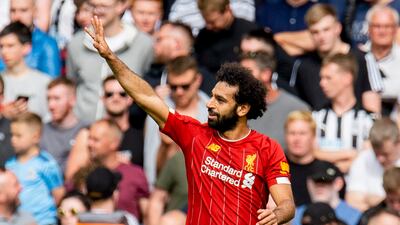 Liverpool's Mohamed Salah celebrates. EPA