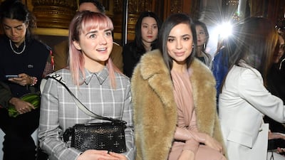 Maisie Williams and Sofia Carson at Stella McCartney (Photo by Pascal Le Segretain/Getty Images)