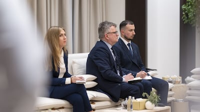 Members of the delegation accompanying Mr Zelenskyy