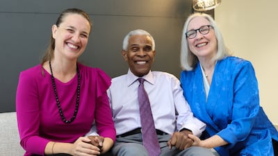 The Roberts family, from left to right, Tessa, Gary and Janet. Victor Besa / The National