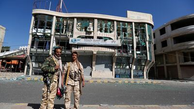 Houthi fighters are pictured on a street in Sanaa on December 6, 2017. Khaled Abdullah / Reuters