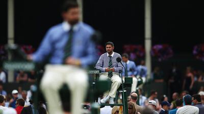 A general view of umpires on the outside courts on Day 2 of the 2014 Wimbledon Championships on Tuesday in London. Dan Kitwood / Getty Images