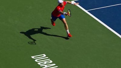 Andy Murray in action at the Dubai Tennis Championships.
