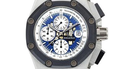 An Audemars Piguet watch dedicated to Rubens Barrichello, at Sotheby's.