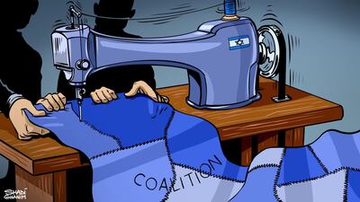 Our cartoonist's take on a patchwork new coalition in Israeli politics