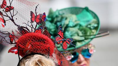 Detail on one race-goer's extravagant hat. AP