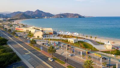 Khor Fakkan beach will be home to the region's first water park. Courtesy Shurooq