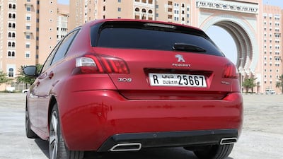 The Peugeot 308 GT comes with a starting pricetag of Dh104,000 . Pawan Singh / The National