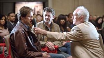 Jim Carrey and Terence Stamp in Yes Man.