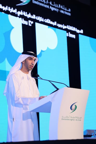 Dr Thani Al Zeyoudi addresses the launch event on Monday. Environment Agency Abu Dhabi.