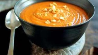 It tastes as good as it looks: Sweet-potato peanut soup.