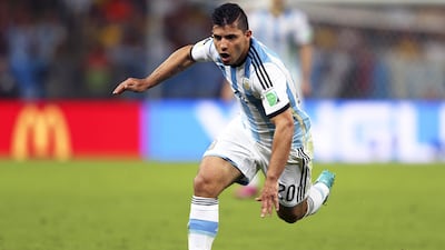 Argentina's Sergio Aguero during the Fifa World Cup 2014 group game against Bosnia and Herzegovina in Rio de Janeiro in June, 2014. EPA
