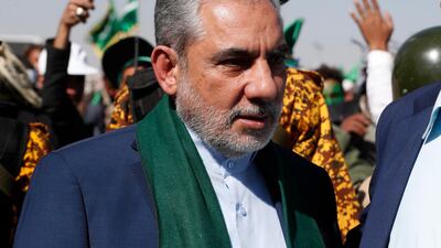 Hasan Irloo, Iran's newly appointed envoy to the Houthi-controlled areas of Yemen in Sanaa, October 29, 2020. EPA