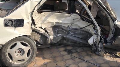 RAK Police said the driver made a U-turn without checking for oncoming traffic. Photo by RAK Police