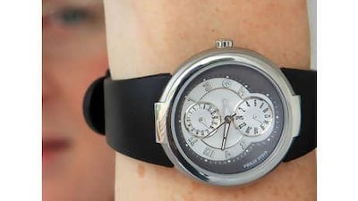 A Philip Stein watch, which is claimed to benefit the health of the wearer, is designed to be "harmonious and grounding to life".