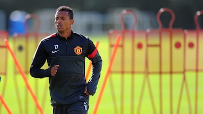 Nani warms up during the Manchester United training session at Carrington Training Ground on September 18, 2012 in Manchester, England. Getty Images