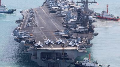 The nuclear-powered aircraft carrier USS Carl Vinson. EPA