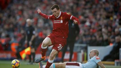 Left-back: Andrew Robertson (Liverpool) – The in-form Scot overlapped to great effect yet again as his cross led to Sadio Mane’s goal in the 4-1 win over West Ham. Carl Recine / Reuters