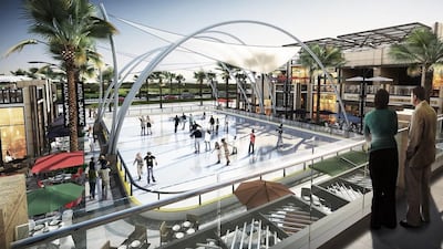 A rendering of the ice skating rink at Akoya Drive. Courtesy Damac
