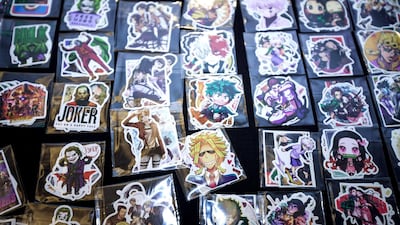 Stickers for sale at the world finals of the GirlGamer eSports Festival. Victor Besa / The National