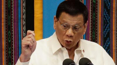 President Rodrigo Duterte veoted a bill that would end short-term employment contracts in the Philippines. AP Photo