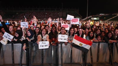 Still, at 9.05pm the lights went down and the smartphones came out. And as 1D launched into opener Clouds, the collective hyperventilating shrieks were shrill to say the least. Sarah Dea / The National