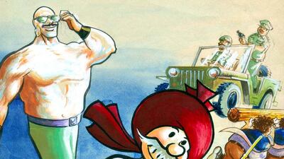 Comic book character Chacha Chaudhary is seen in this illustration by famed artist Pran Kumar Sharma. Image courtesy www.chachachaudhary.com