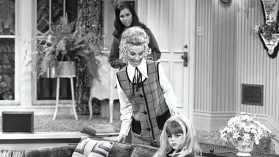 Cloris Leachman as snobby neighbour Phyllis Lindstrom in 'The Mary Tyler Moore Show', alongside Mary Taylor Moore's character Mary Richardson, and Lisa Gerritsen as Bess Lindstrom. Getty Images
