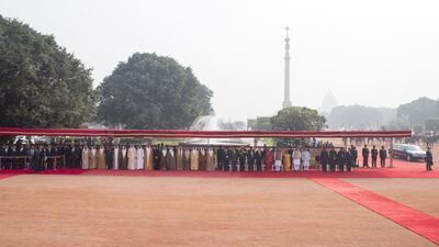 Dignitaries attend an official ceremony held at Rashtrapati Bhavan. Ryan Carter / Crown Prince Court — Abu Dhabi