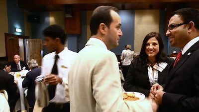 Anna Heystek chats with members and guests during one of BNI's networking events.