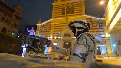 An Egyptian soldier stands guard outside a Catholic Church in Cairo. AFP