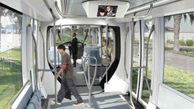 This artist's rendering shows the Dubai Road Transport Authority Al Safooh tram. The Abu Dhabi tram system, is due to begin operating in 2014.