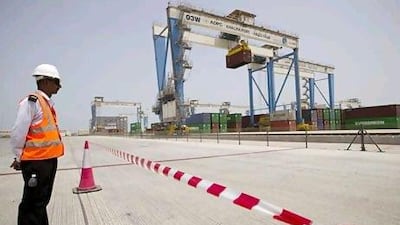 Khalifa Port is the first fully automated shipyard in the Middle East and North Africa. Razan Alzayani / The National
