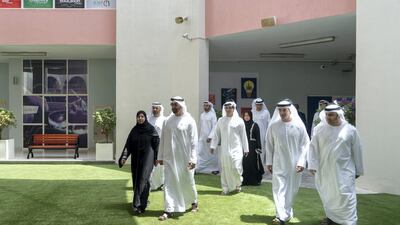 Sheikh Mohamed bin Zayed visits Al Asayel Primary School. Rashed Al Mansoori / Crown Prince Court - Abu Dhabi