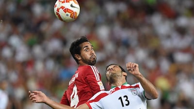 Midfielder Habib Fardan, left, shown during UAE's Asian Cup group match against Iran in January. Dave Hunt / EPA / January 19, 2015