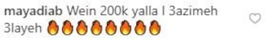 Maya Diab's comment on the hummus picture